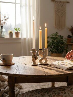 2 90s Y2K Hand-Carved Kenya African Soapstone Candle Holders Lizard Decor Boho